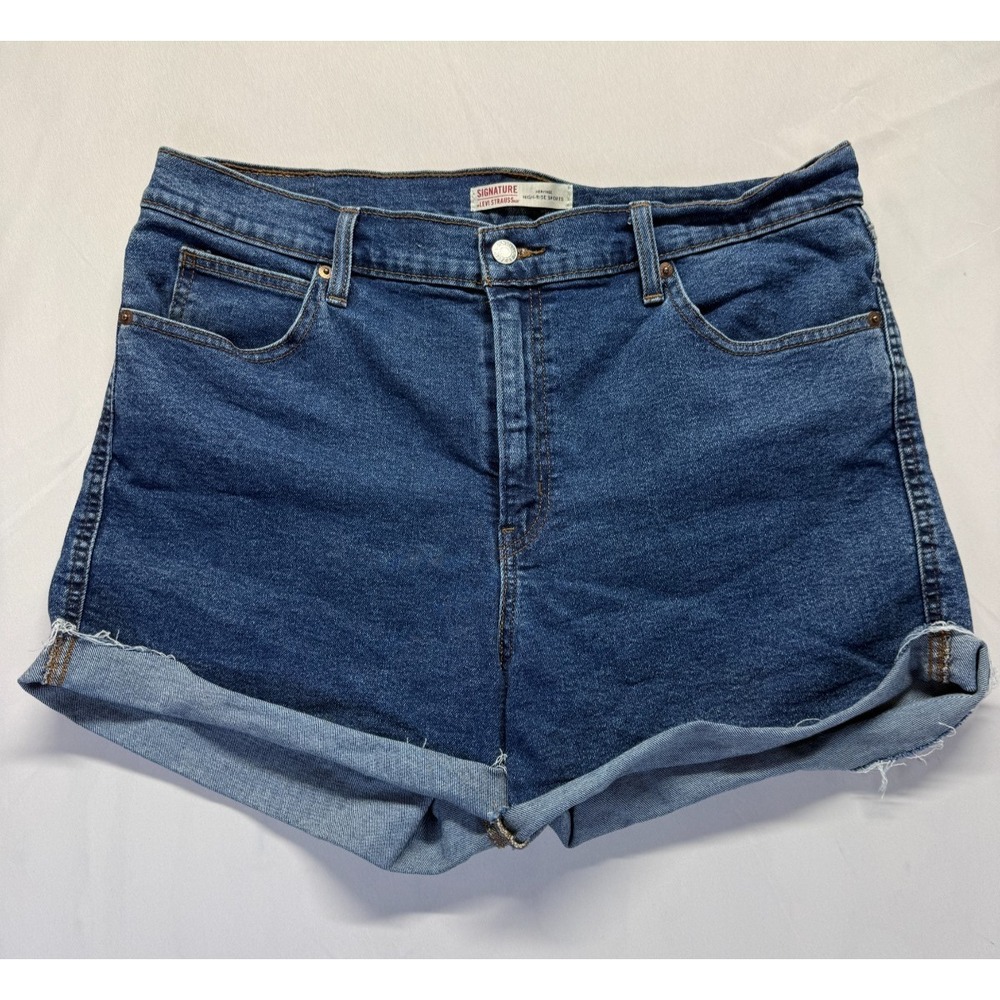 Signature by Levi Strauss & Co. Heritage High Rise Shorts Women 16/33 Blue Denim